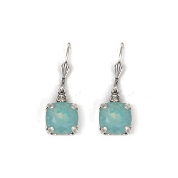 Catherine Popesco Medium Stone Crystal Earrings - Pacific Opal and Silver