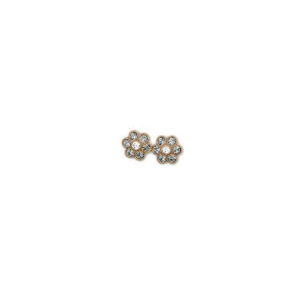 Catherine Popesco Stud or Post Gold Flower Crystal Earrings