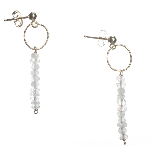 KOZAKH Minimalist Jewelry - Layla Moon Dainty & Delicate Bar Earrings - 14K Gold Filled