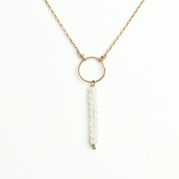 KOZAKH Handmade Minimalist Jewelry - Layla Moon Dainty & Delicate Bar Necklace - 14K Gold Filled