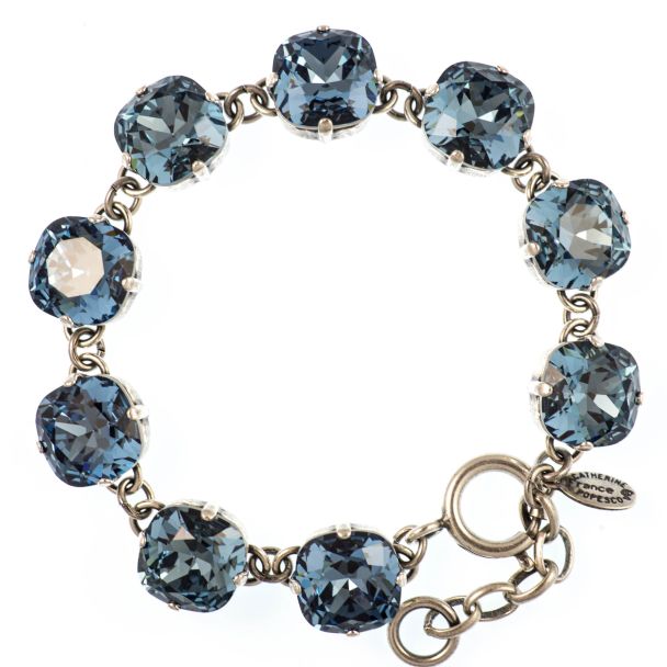 Catherine Popesco Large Stone Crystal Bracelet - Midnight Blue and Silver