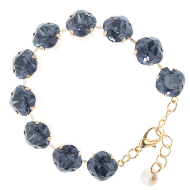 Lisa Marie Jewelry 12mm Square Swarovski Crystal Bracelet - Graphite