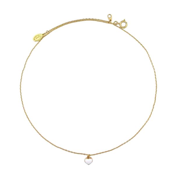 Catherine Popesco Tiny White Enamel Heart Pendant Necklace - Assorted Colors