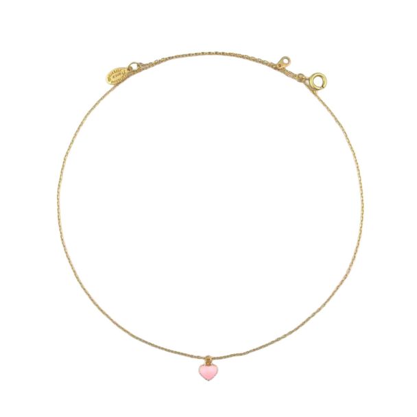 Catherine Popesco Tiny Pink Enamel Heart Pendant Necklace - Assorted Colors