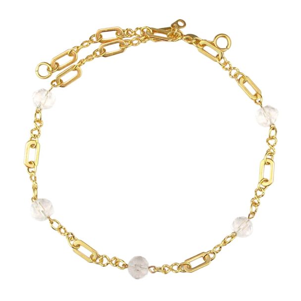 Catherine Popesco Gold Oval Link and CrystalNecklace