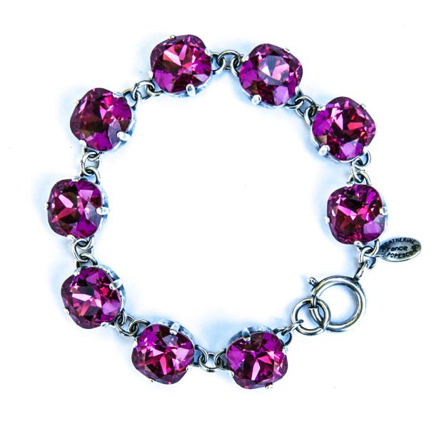Fuchsia and Silver Bracelet
