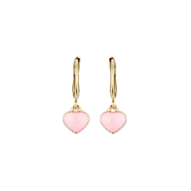 Catherine Popesco Tiny White Enamel Heart Earrings - Assorted Colors