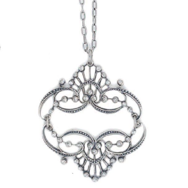 Catherine Popesco Mirrored Tiara Silver Necklace - Black Diamond