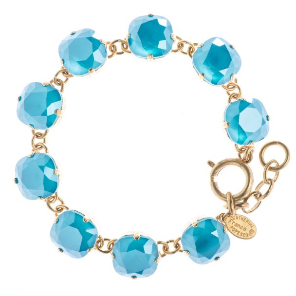 New Color! Catherine Popesco 12mm Large Stone Crystal Bracelet - Azure Blue