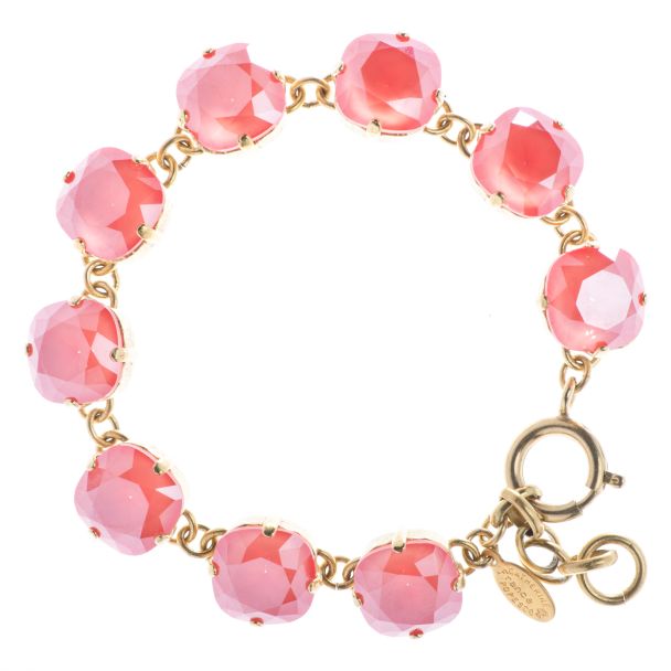 New Color! Catherine Popesco 12mm Large Stone Crystal Bracelet - Light Coral