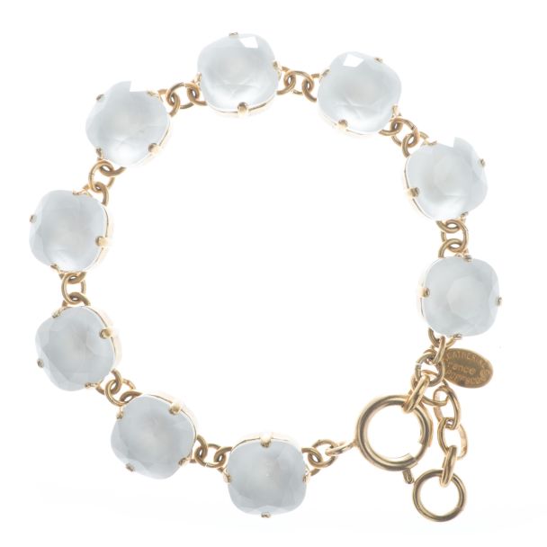 New Color! Catherine Popesco 12mm Large Stone Crystal Bracelet - Powder Gray