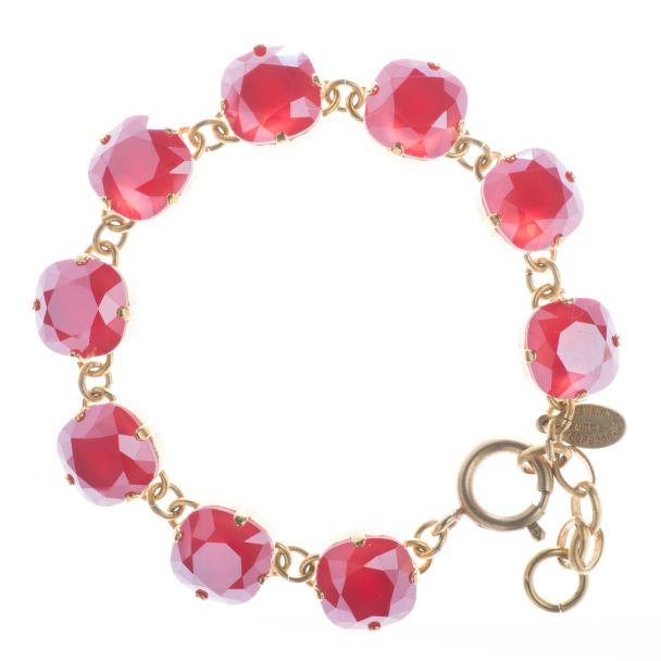 New Color! Catherine Popesco 12mm Large Stone Crystal Bracelet - Royal Red
