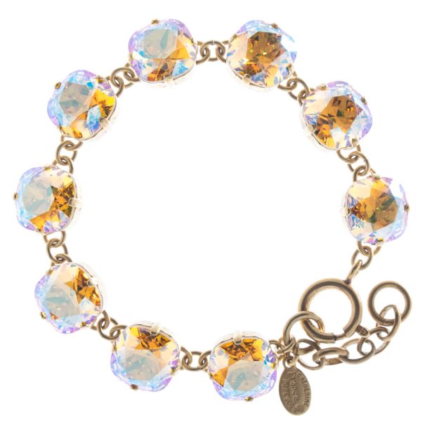 New Color! Catherine Popesco 12mm Large Stone Crystal Bracelet - Light Topaz Shimmer