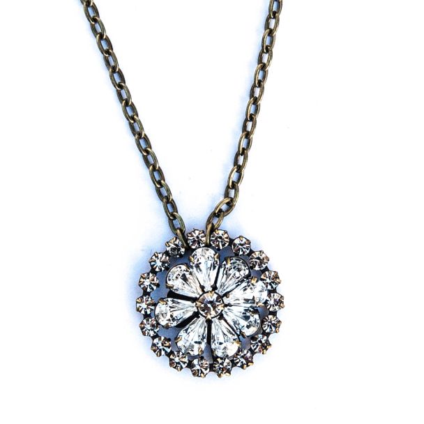 Saint Vintage Mindy Floral Bouquet Crystal Necklace