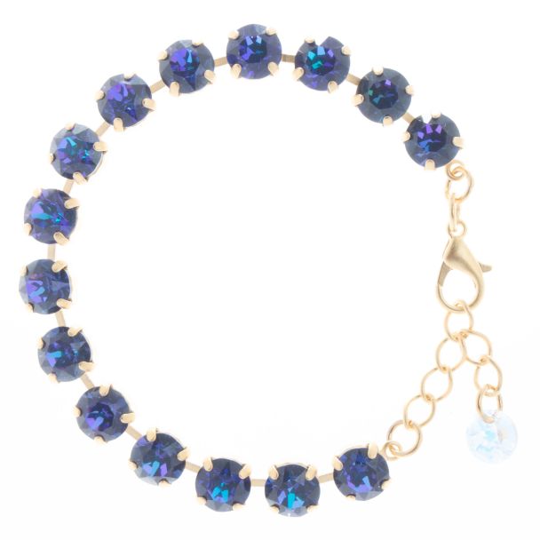 YPMCO 8mm Purple Heliotrope Swarovski Crystal Tennis Bracelet