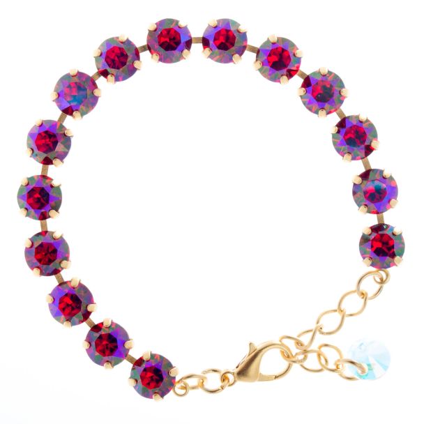YPMCO 8mm Red Siam AB Swarovski Crystal Tennis Bracelet