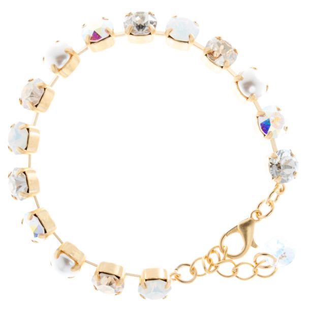 YPMCO 8mm Swarovski Crystal Tennis Bracelet - Bridal Combo
