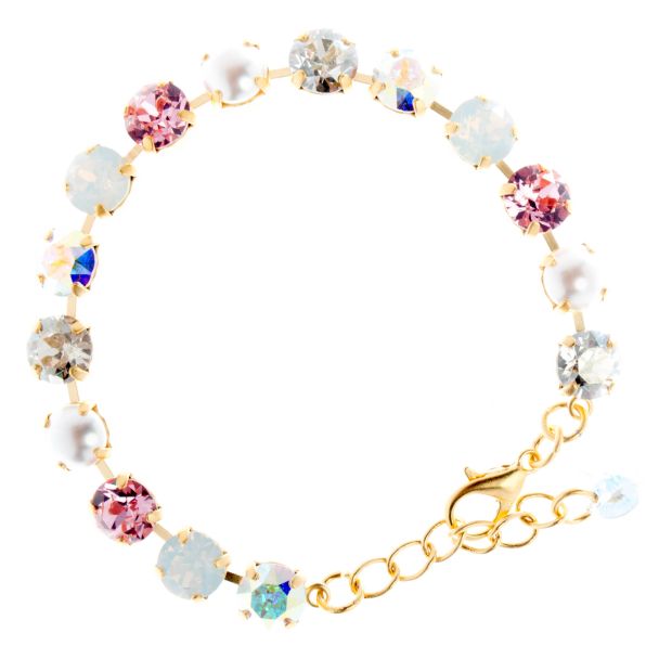 YPMCO 8mm Swarovski Crystal Tennis Bracelet - Pearl Combo