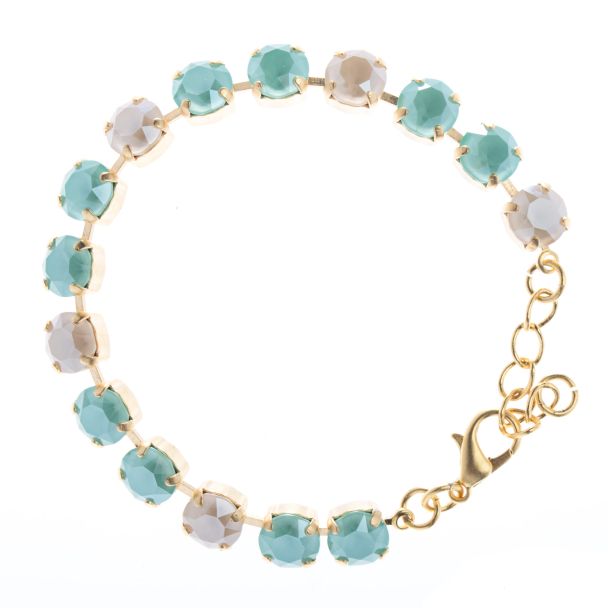 YPMCO 8mm Swarovski Crystal Tennis Bracelet - Tiffany Combo