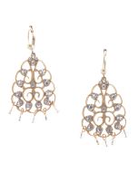 Catherine Popesco Clear Crystal Beaded Filigree Earrings