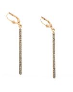 Catherine Popesco Gold Long Crystal Stone Bar Dangle Earrings