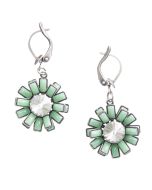Konplott Jewelry Love You Love You Not Aqua Green Enamel Daisy Earrings