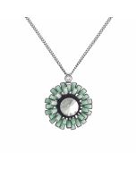 Konplott Love You Love You Not Aqua Green Enamel Daisy Pendant Necklace