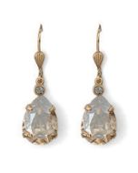 Catherine Popesco Teardrop Crystal Earrings - Assorted Colors in Gold or Silver