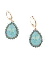 Catherine Popesco Teardrop Stone Border Crystal Earrings - Assorted Colors
