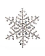 Silver Crystal Rhinestone Snowflake Christmas Pin Brooch