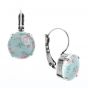 YPMCO 12mm Shabby Chic Pink & Blue Rose Pattern Earrings