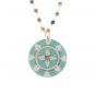 Catherine Popesco French Enamel Medallion Natural Stone Necklace