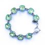 Catherine Popesco Large Stone Crystal Bracelet - Ultra Lime and Silver
